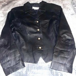 womans leather jacket/ black